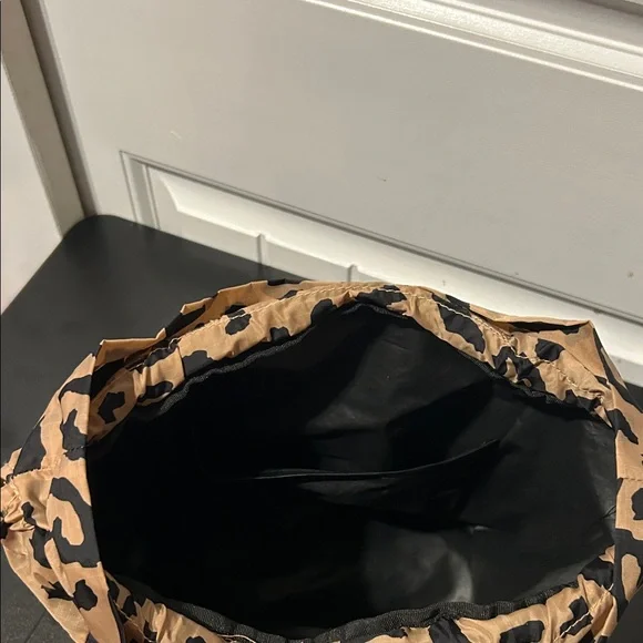 Calpak Leopard Print lunch Bag in Black and Tan - Picture 2 of 3